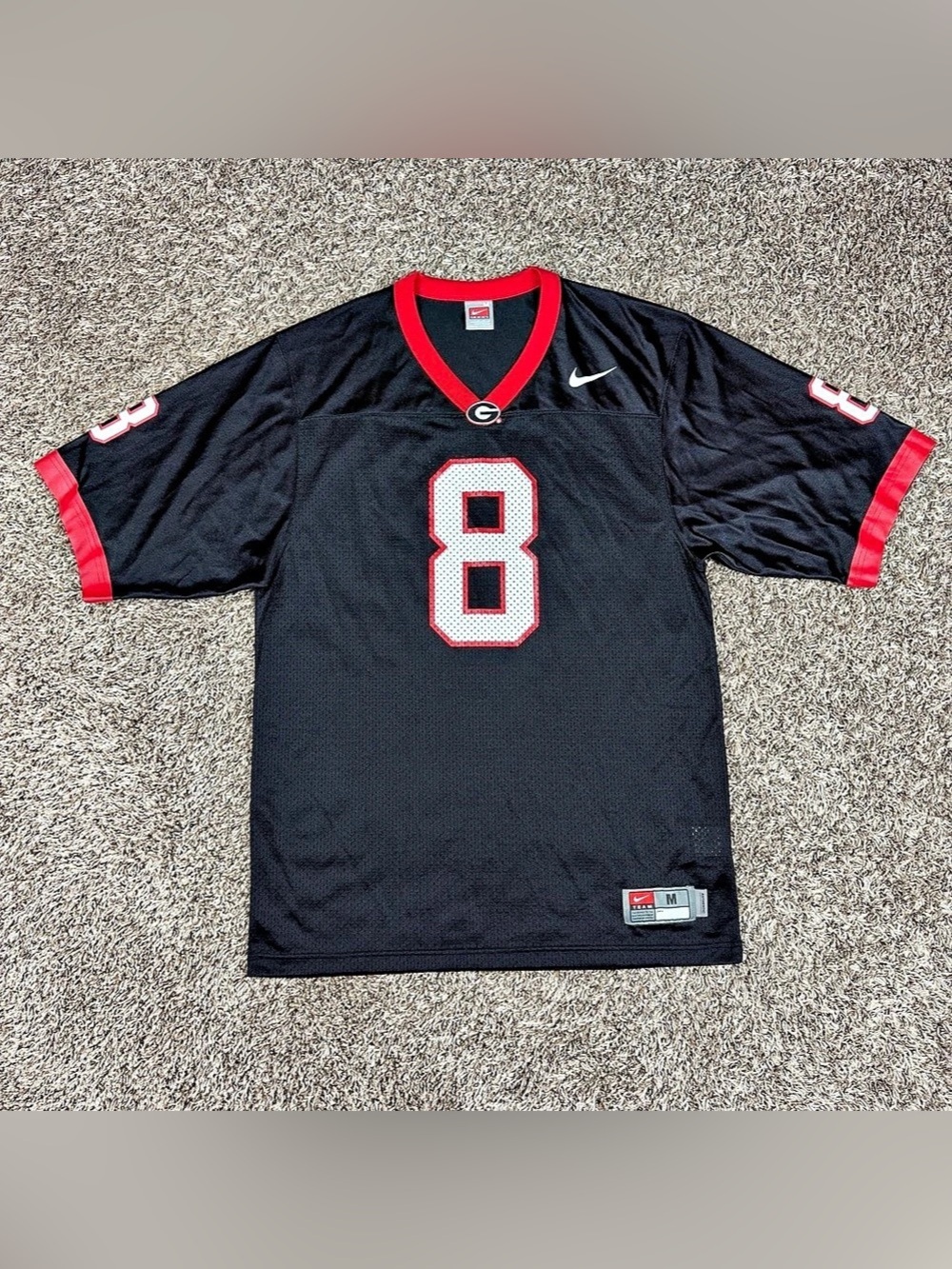 Vintage Nike Team UGA Georgia Bulldogs Football Jersey #8 Black Size Medium